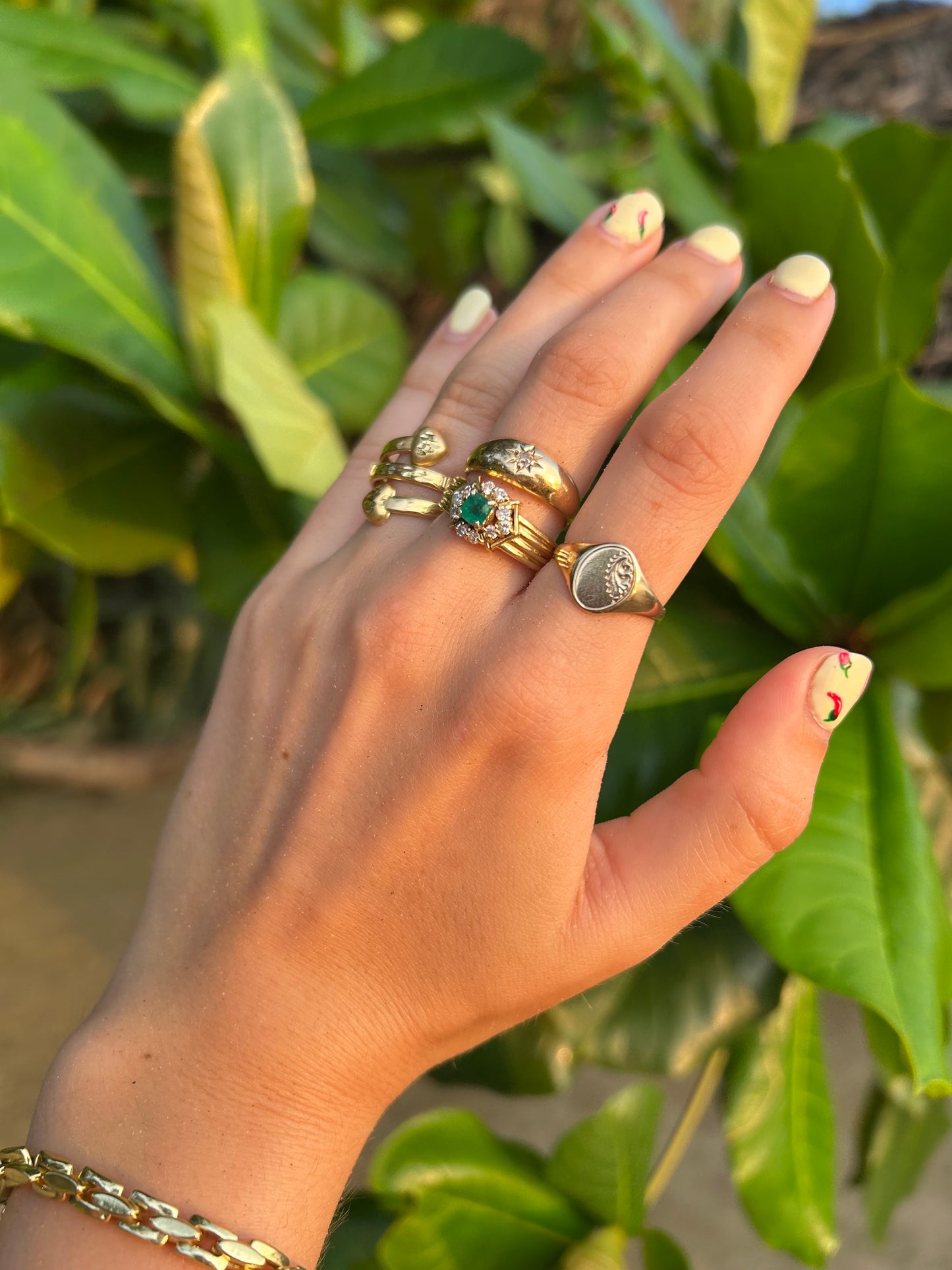 18ct Gold Emerald and Diamond Ring