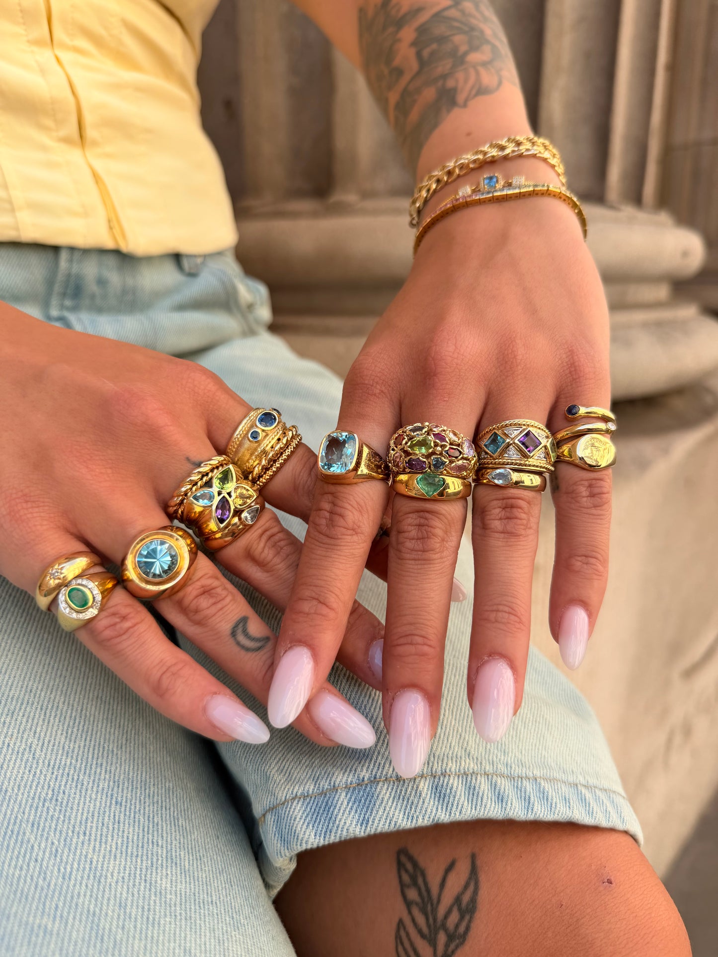 1990's 9ct Gold Sapphire and Diamond Wrap Ring