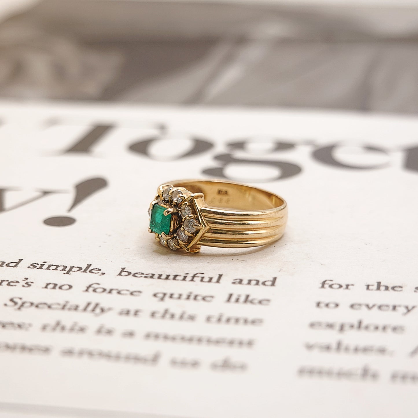 18ct Gold Emerald and Diamond Ring