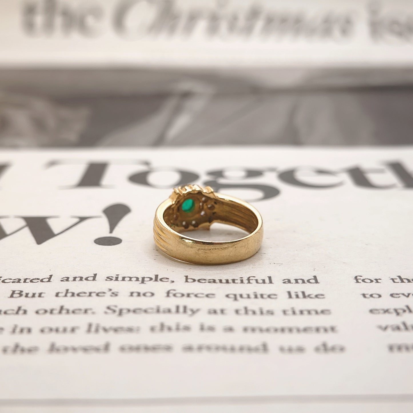 18ct Gold Emerald and Diamond Ring