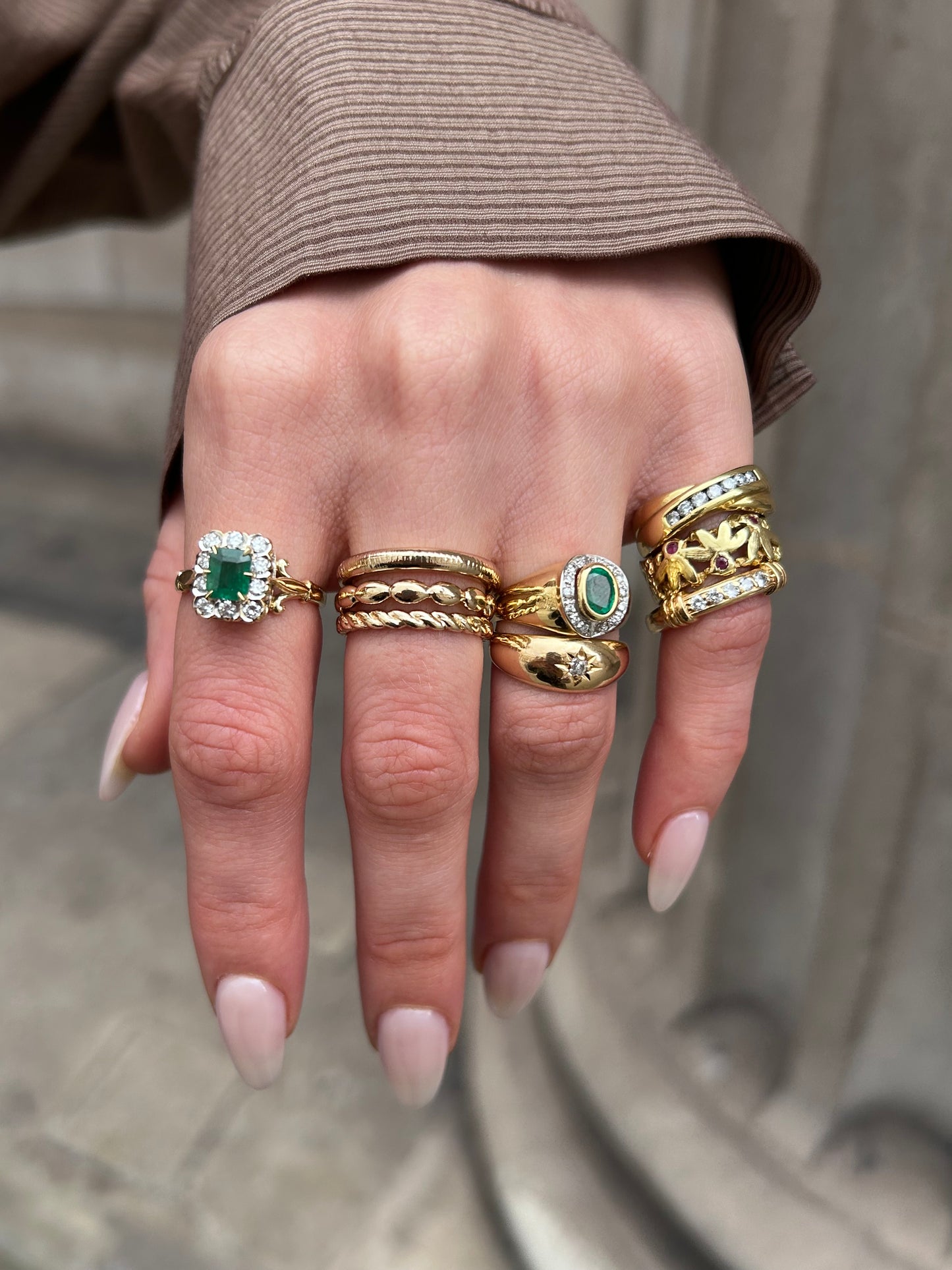 18ct Gold Vintage Diamond Gypsy Ring