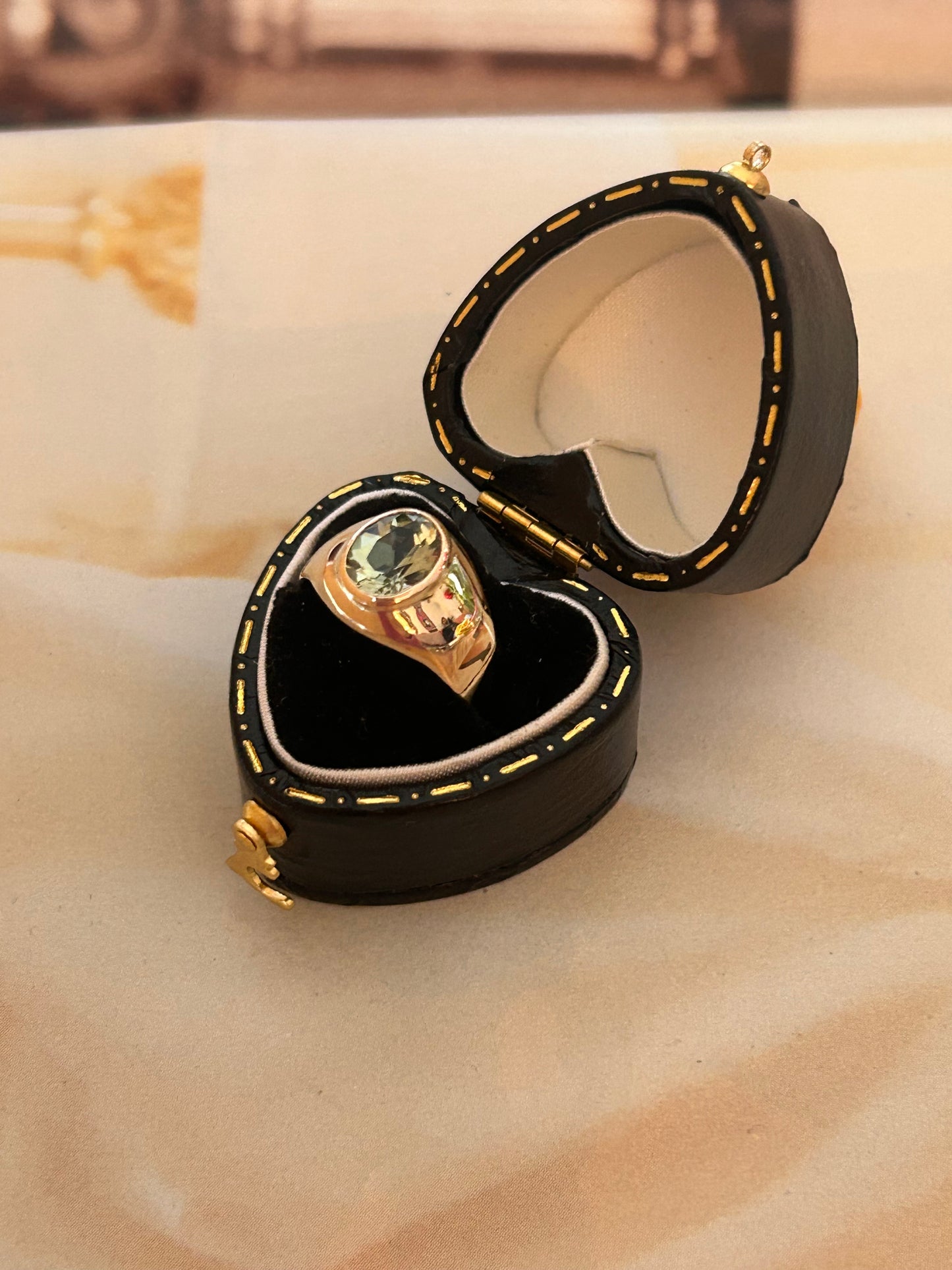 Vintage 9ct Gold Tourmaline Signet Ring