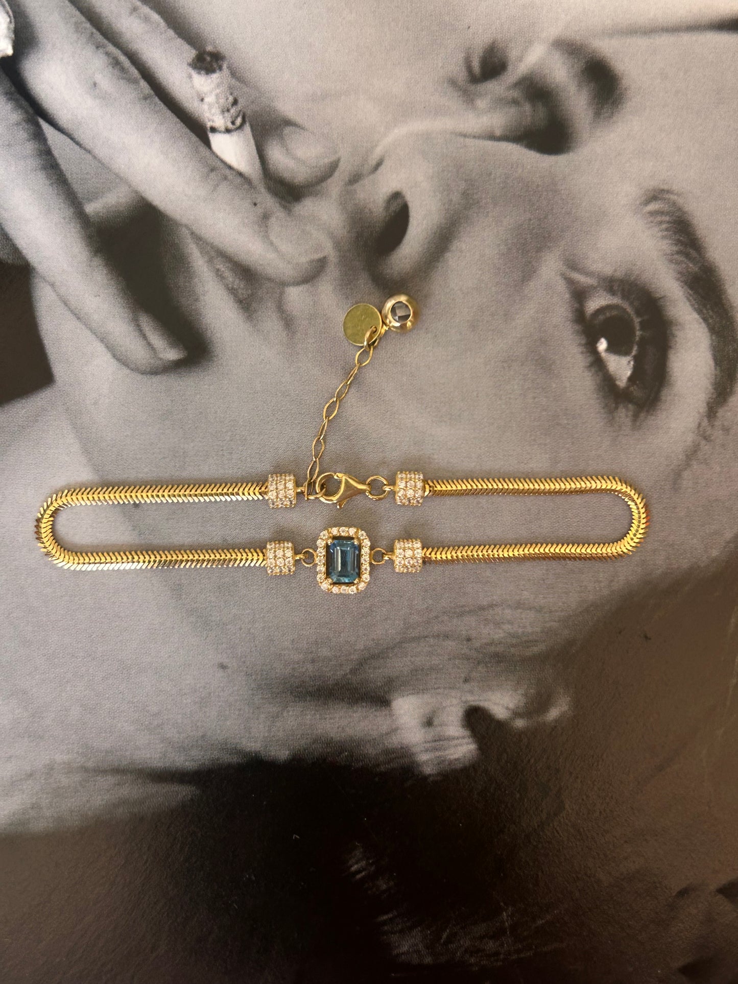 14ct Gold Aquamarine Bracelet