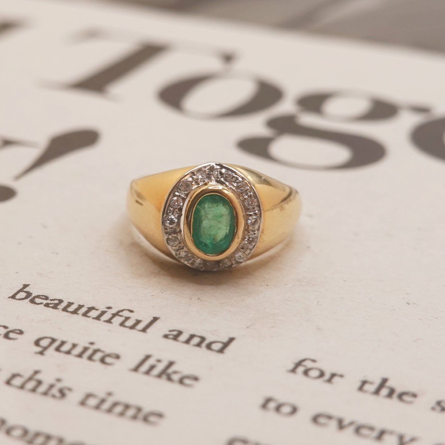 18ct Gold Emerald and Diamond Ring