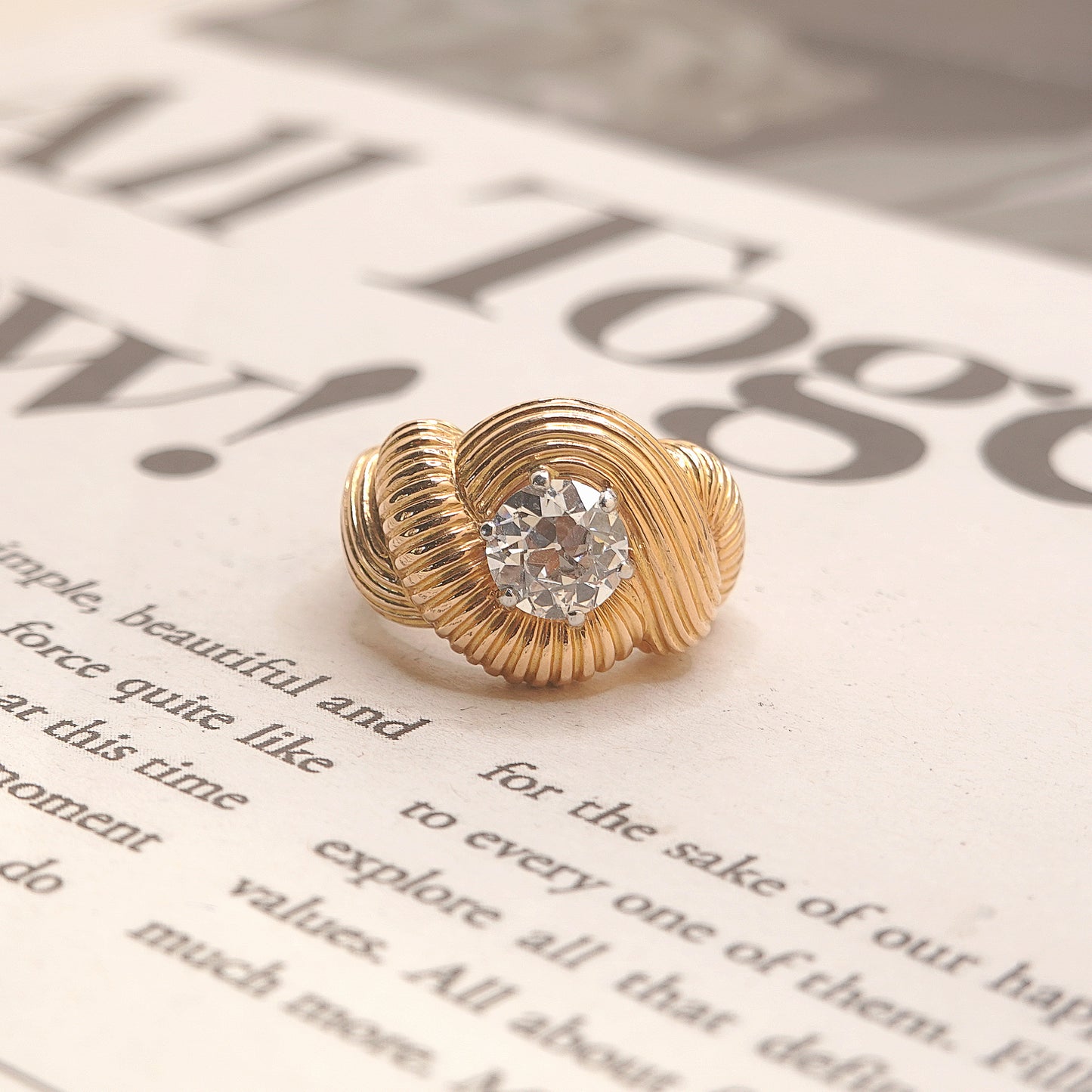 Vintage 1960’s 1.50ct Old European Transitional Cut Diamond Ring