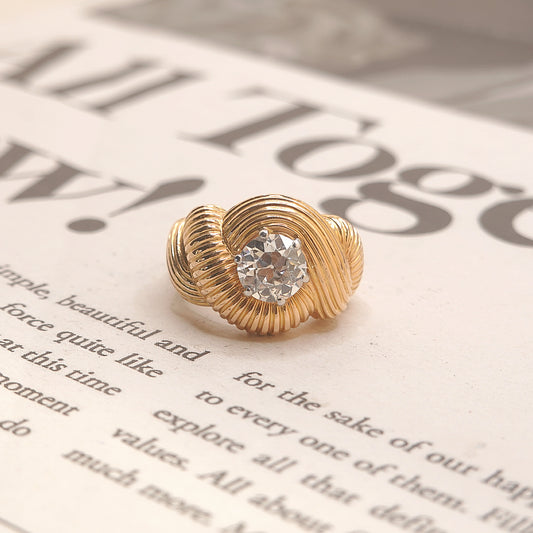 Vintage 1960’s 1.50ct Old European Transitional Cut Diamond Ring