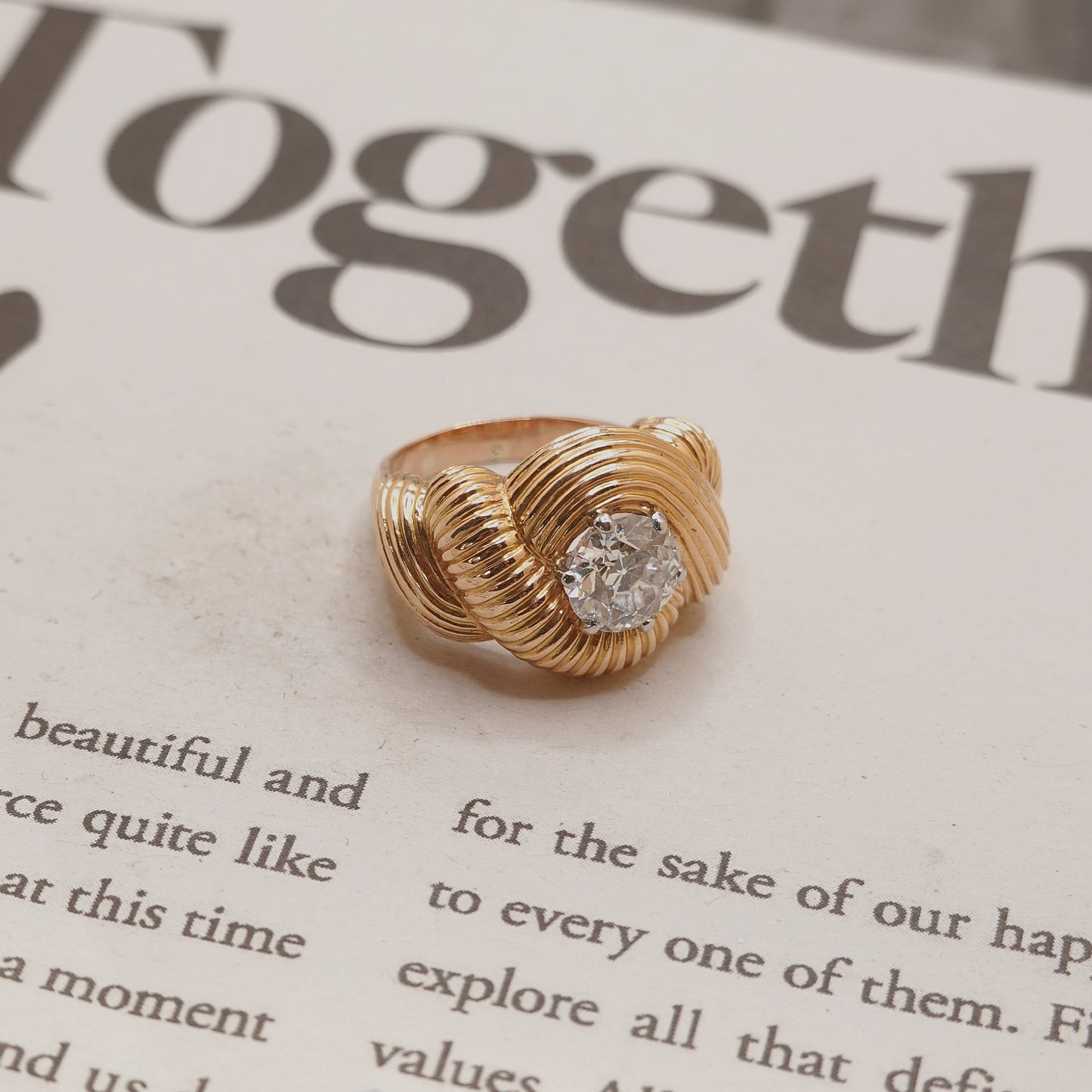 Vintage 1960’s 1.50ct Old European Transitional Cut Diamond Ring