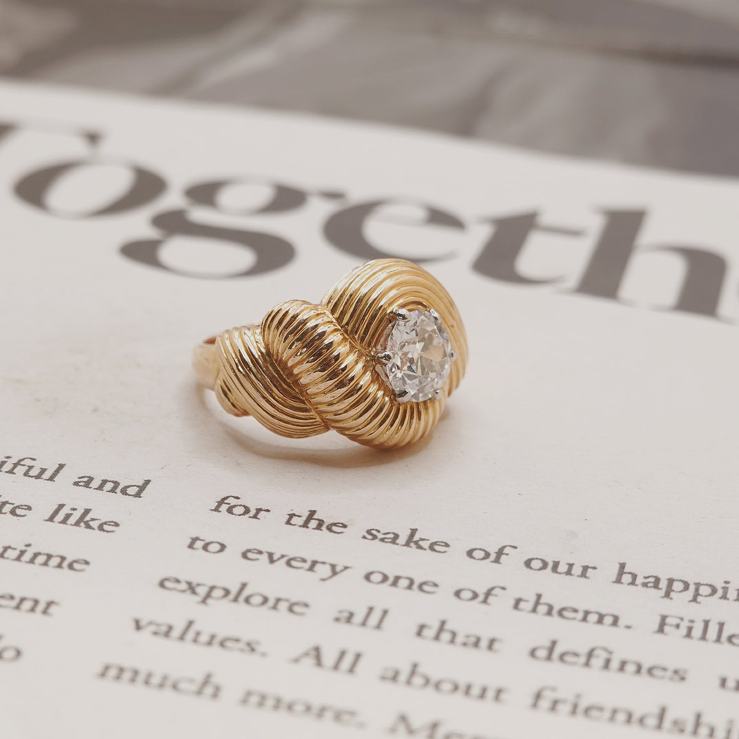 Vintage 1960’s 1.50ct Old European Transitional Cut Diamond Ring