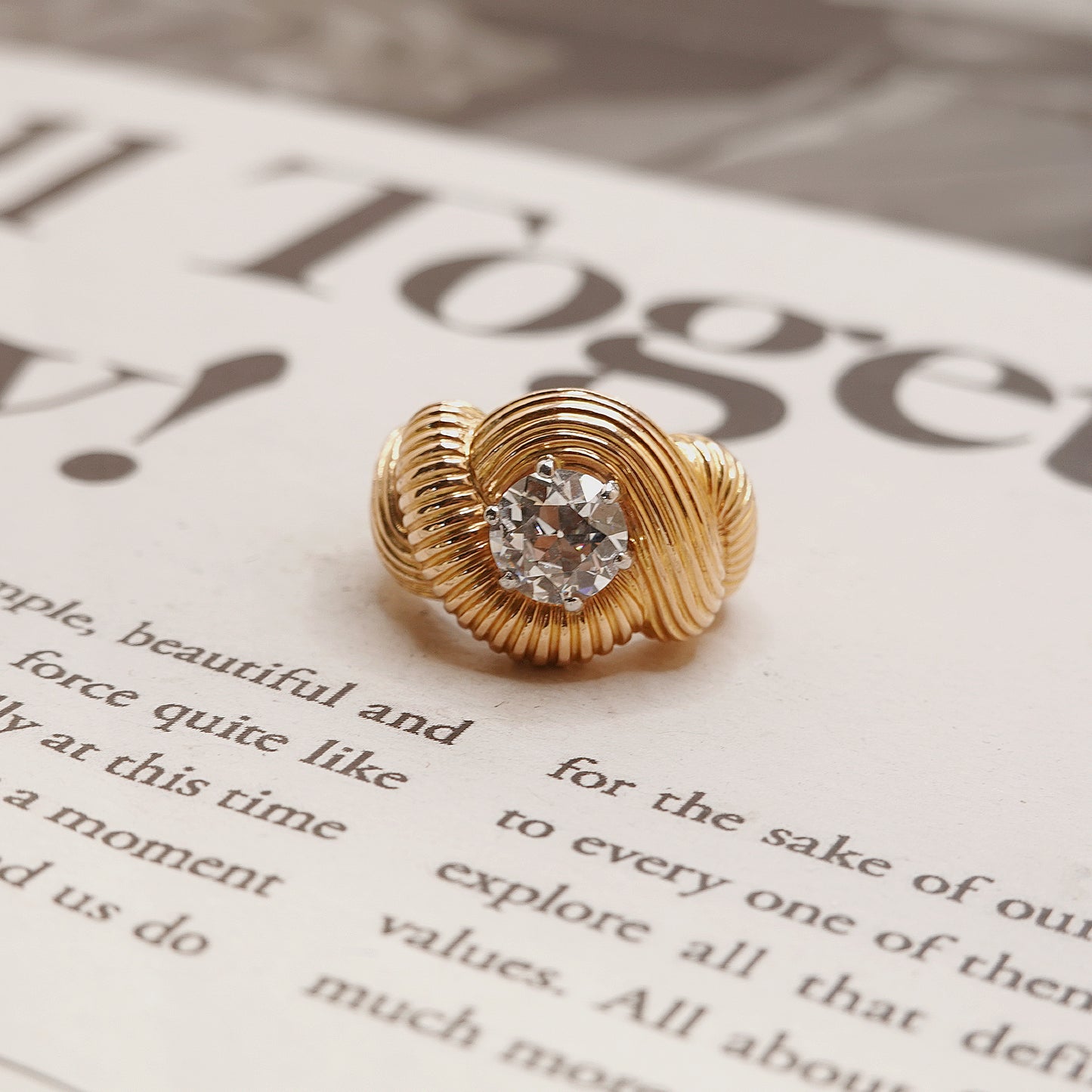 Vintage 1960’s 1.50ct Old European Transitional Cut Diamond Ring