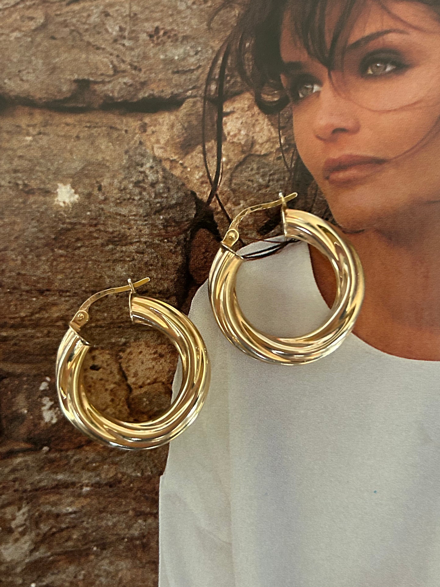 9ct Gold Chunky Rope Hoops