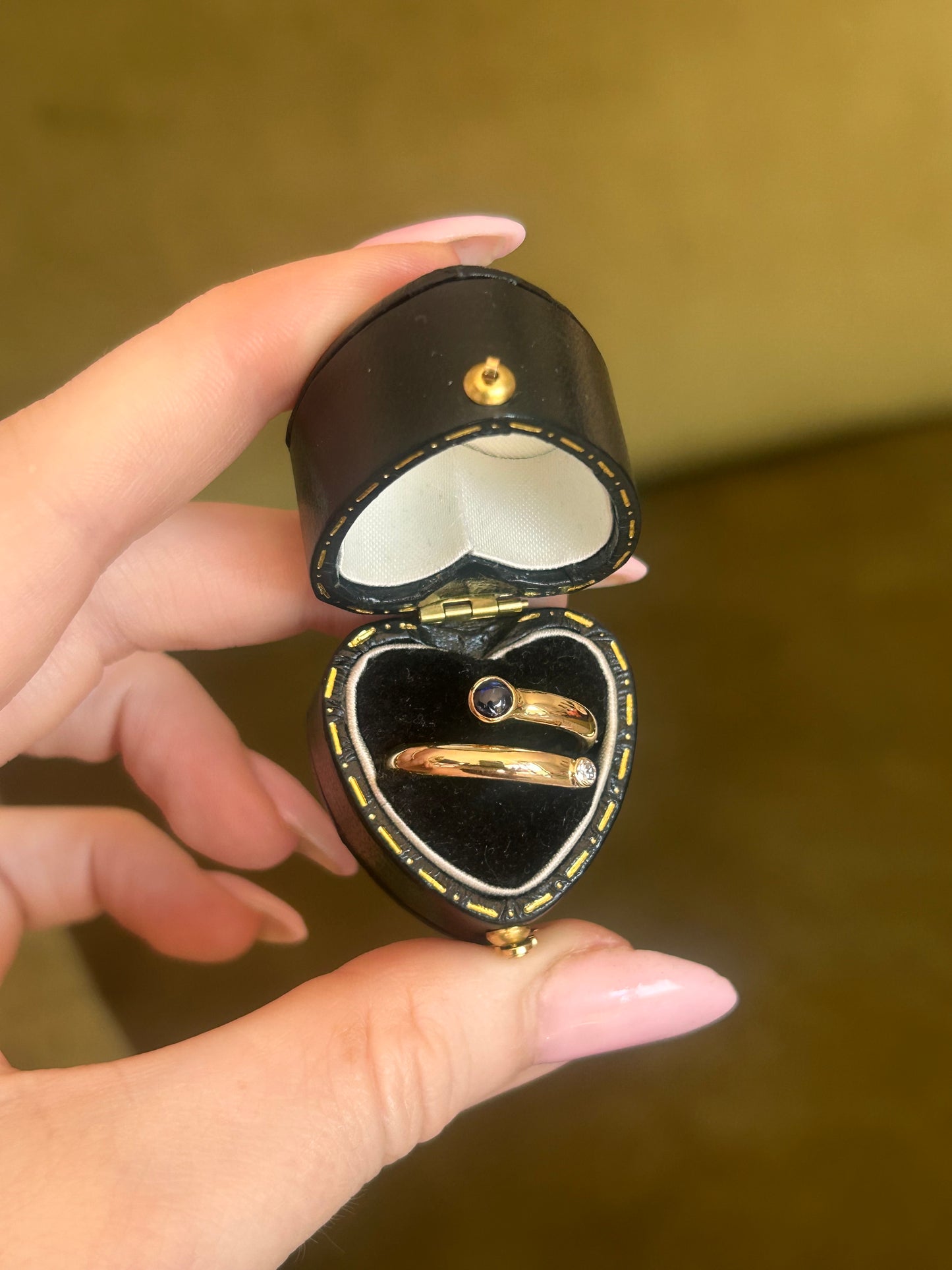 1990's 9ct Gold Sapphire and Diamond Wrap Ring