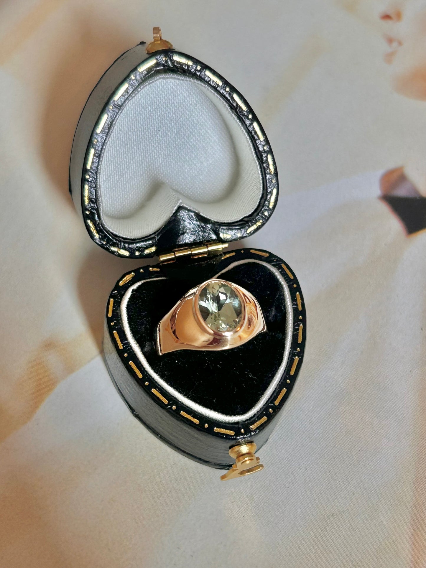 Vintage 9ct Gold Tourmaline Signet Ring