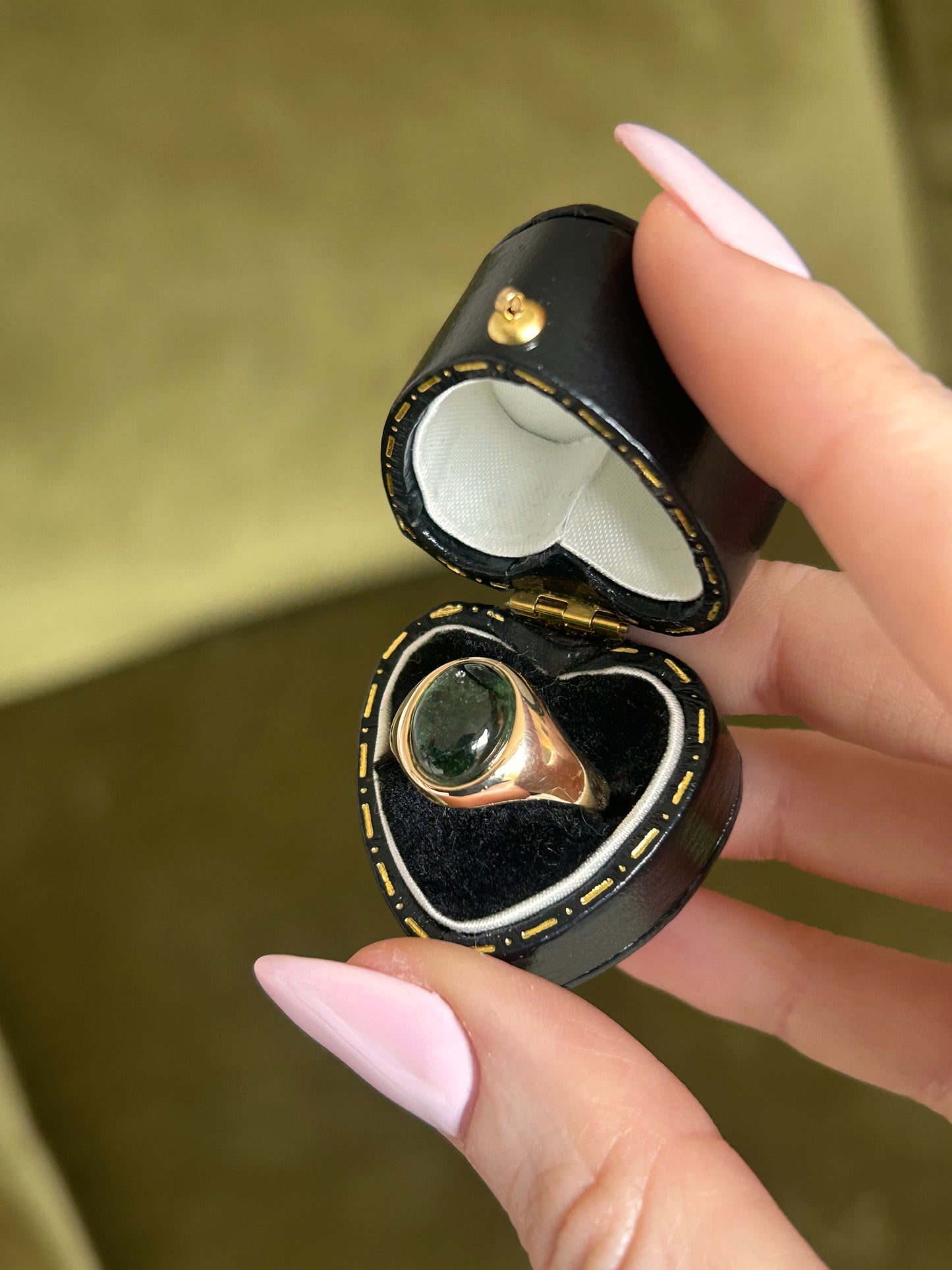 Vintage 9ct Gold Tourmaline Signet Ring