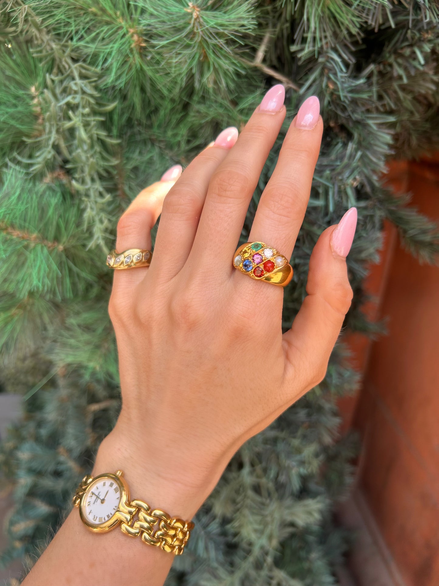 Vintage 21ct Gold Harlequin Planetary Ring