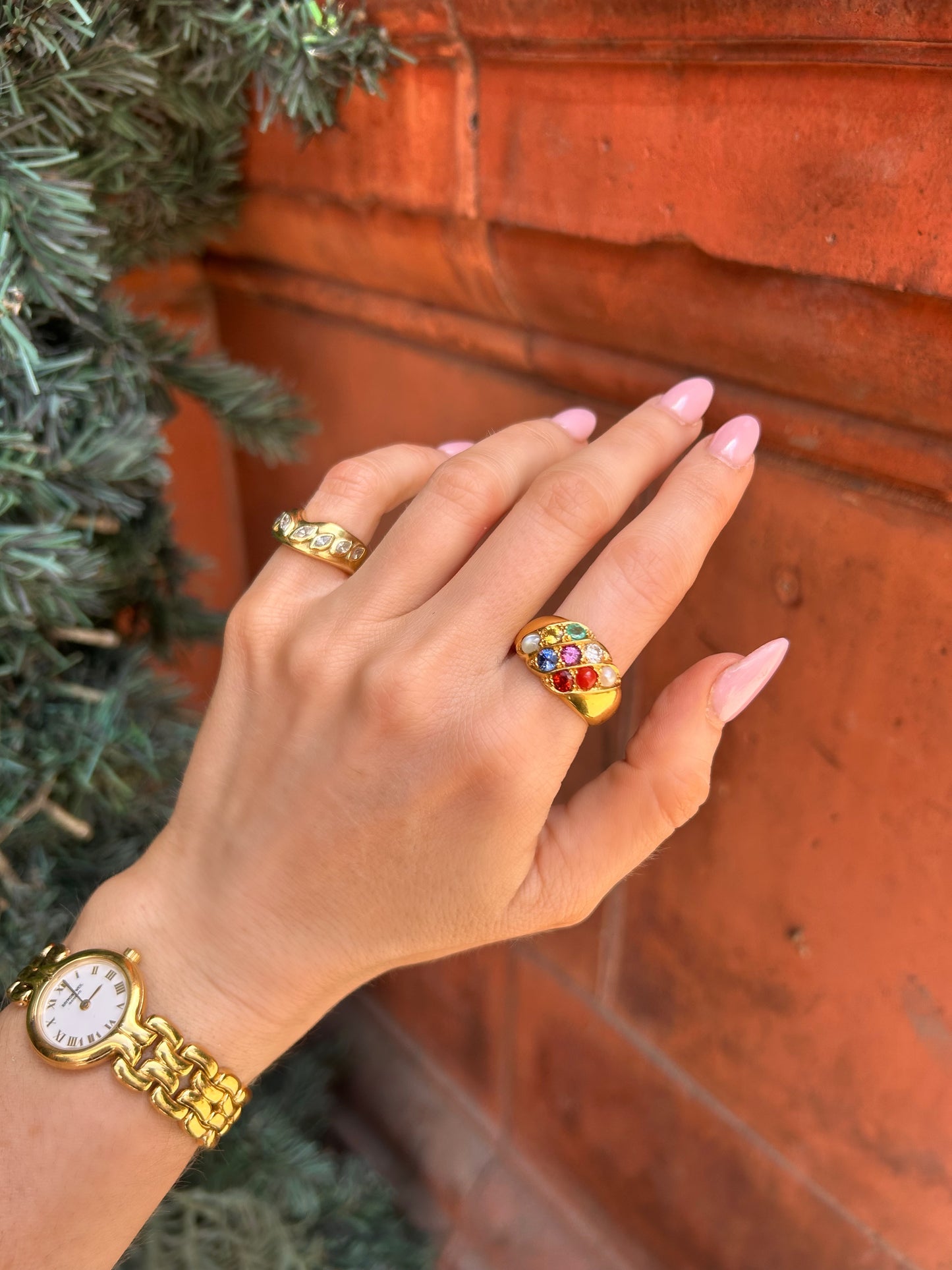 Vintage 21ct Gold Harlequin Planetary Ring