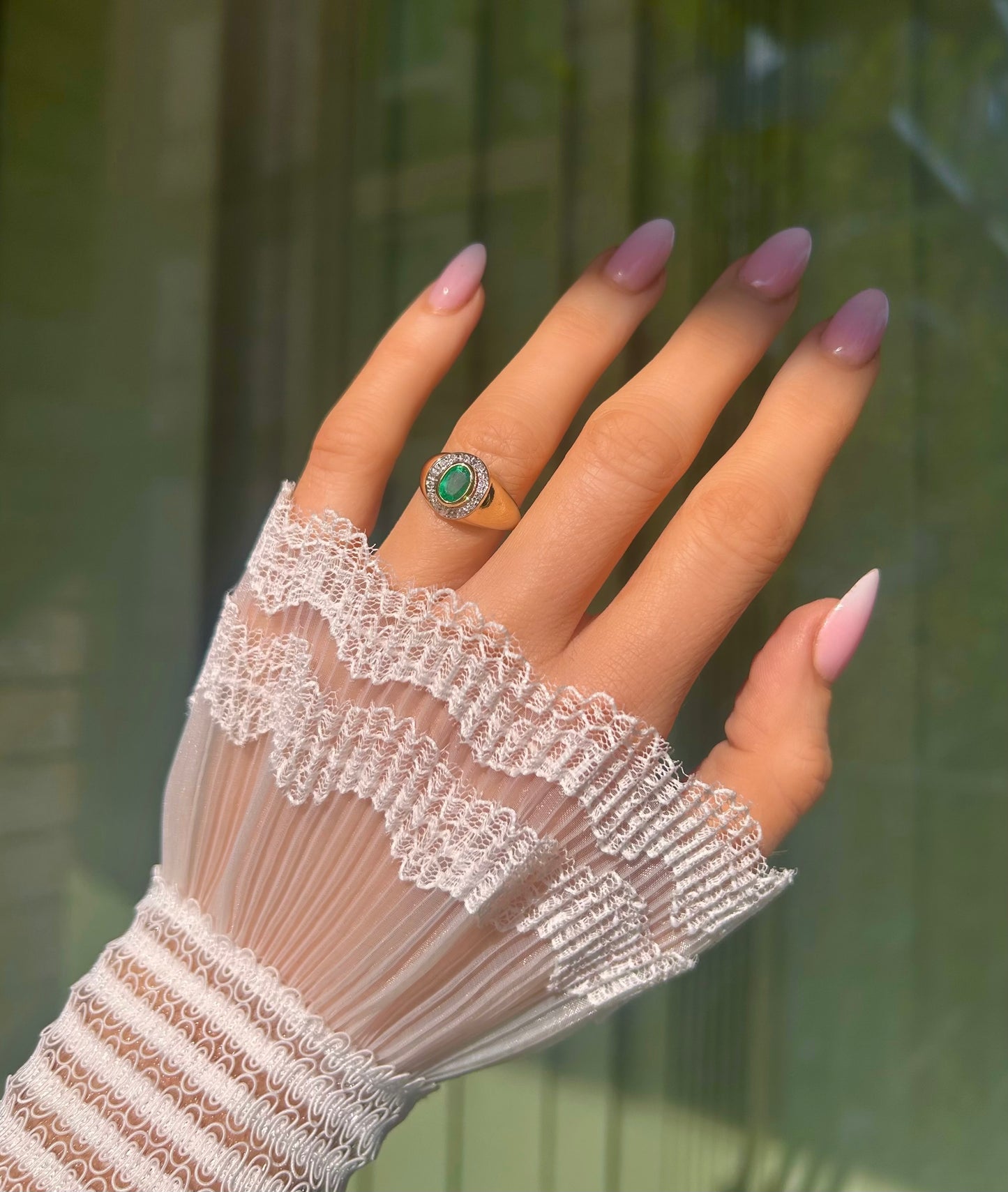 18ct Gold Emerald and Diamond Ring