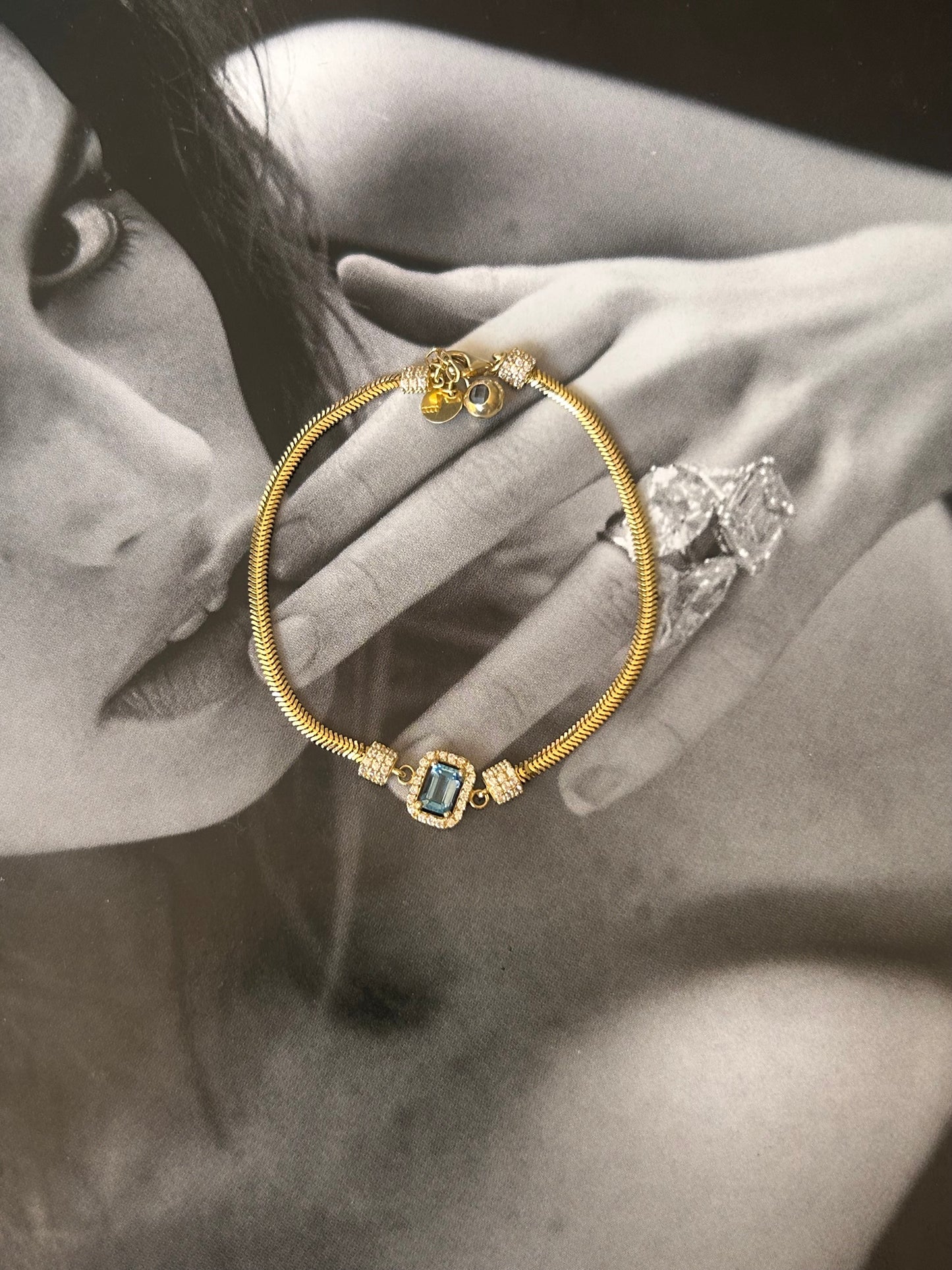 14ct Gold Aquamarine Bracelet