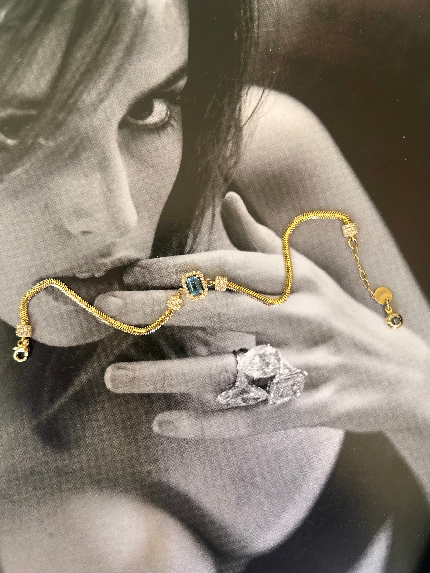 14ct Gold Aquamarine Bracelet