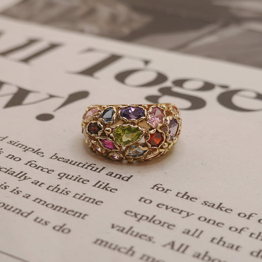 9ct Gold Multi Gemstone Ring