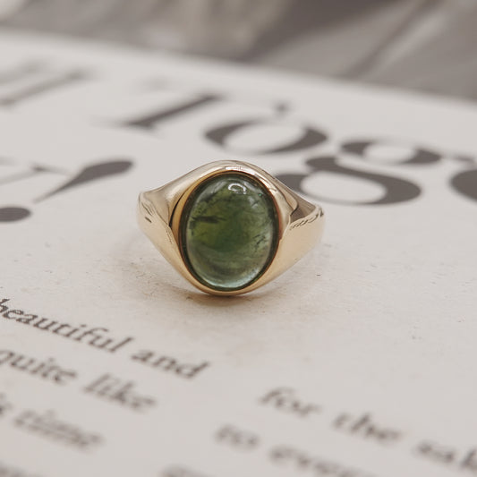 Vintage 9ct Gold Tourmaline Signet Ring