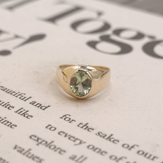 Vintage 9ct Gold Tourmaline Signet Ring