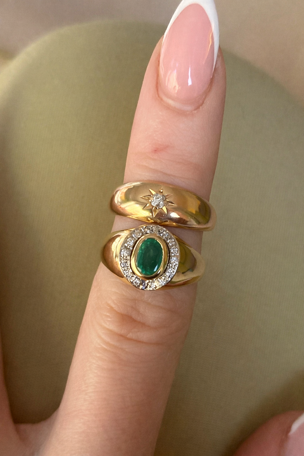 18ct Gold Vintage Diamond Gypsy Ring