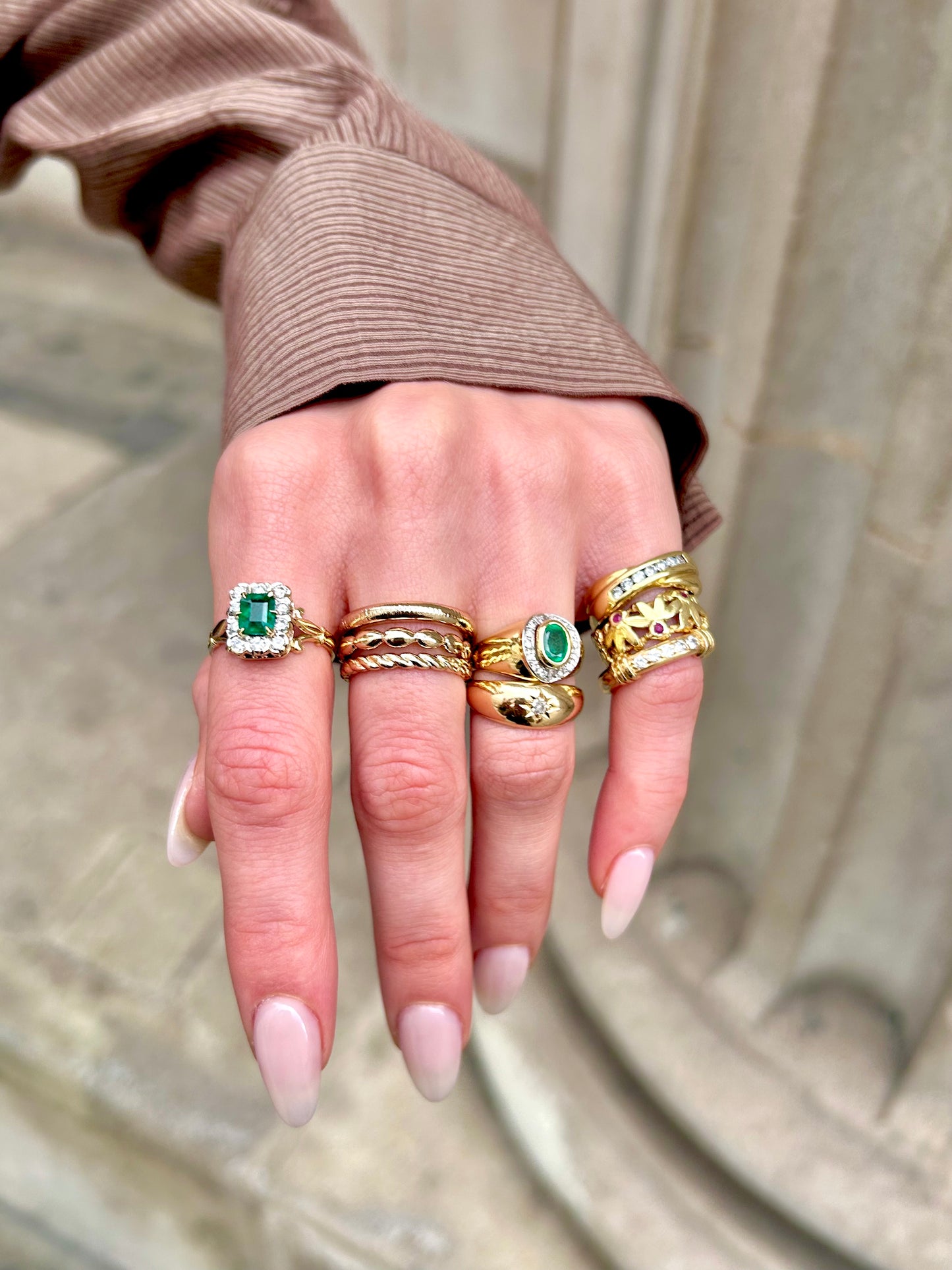 18ct Gold Vintage Diamond Gypsy Ring