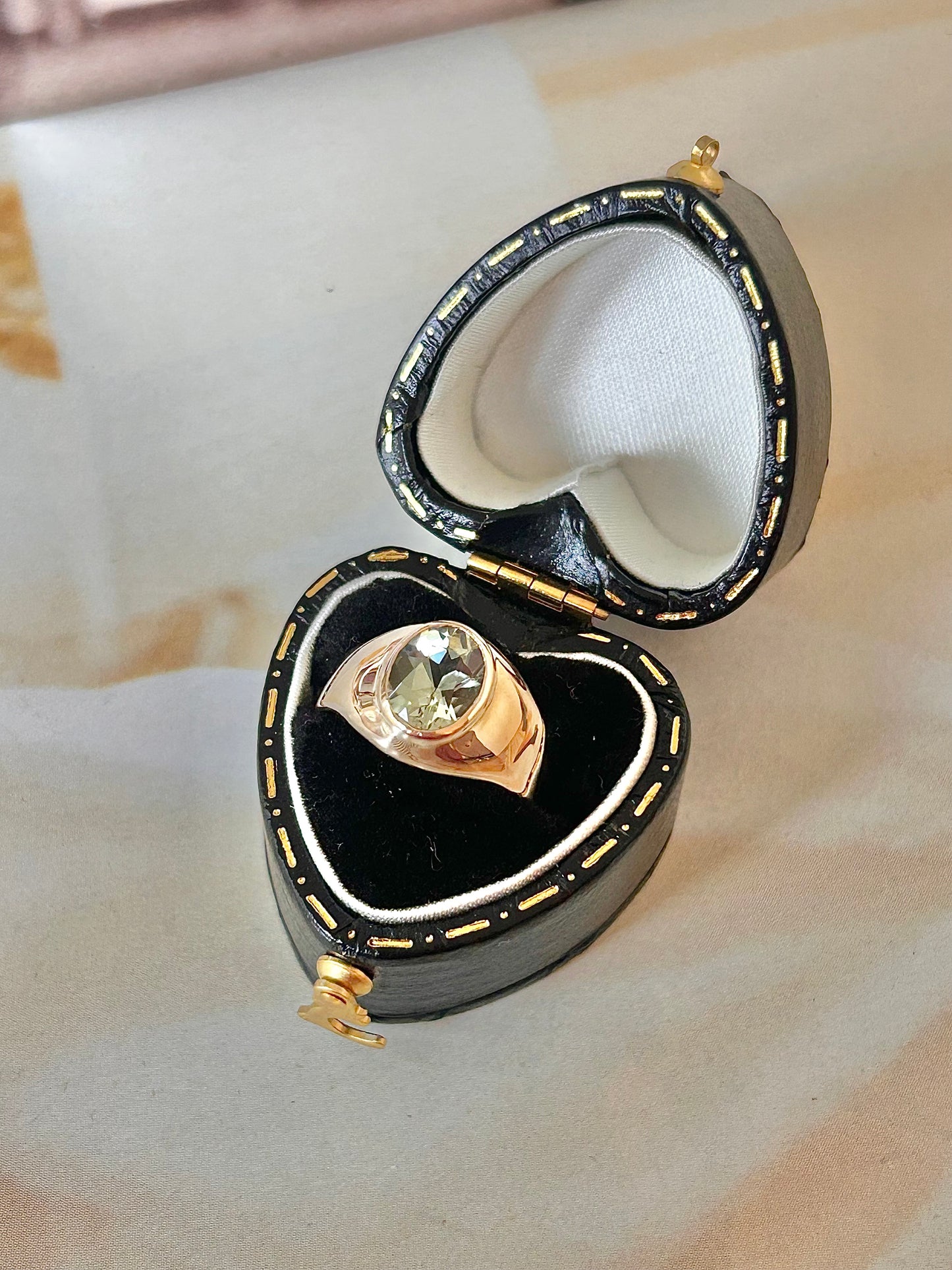 Vintage 9ct Gold Tourmaline Signet Ring