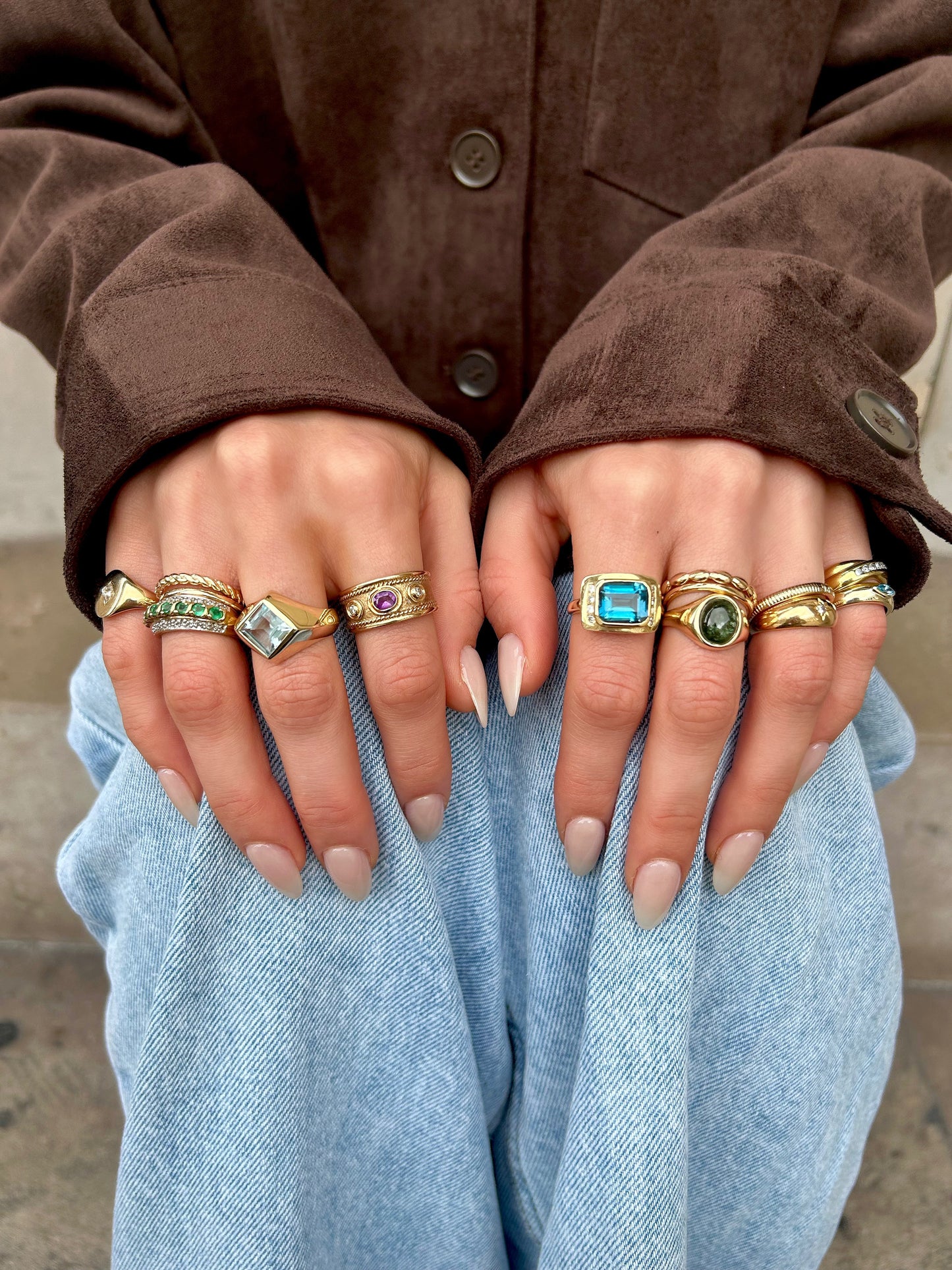 14ct Gold Swiss Topaz Diamond Ring