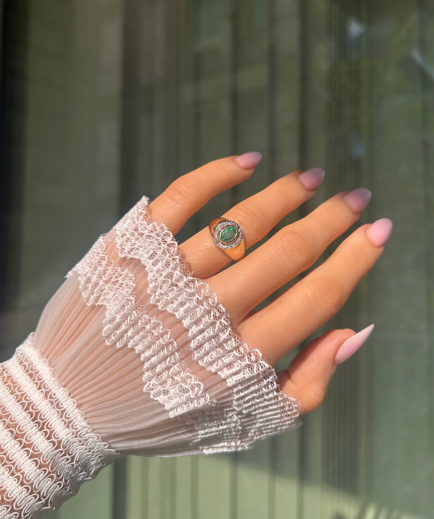 18ct Gold Emerald and Diamond Ring