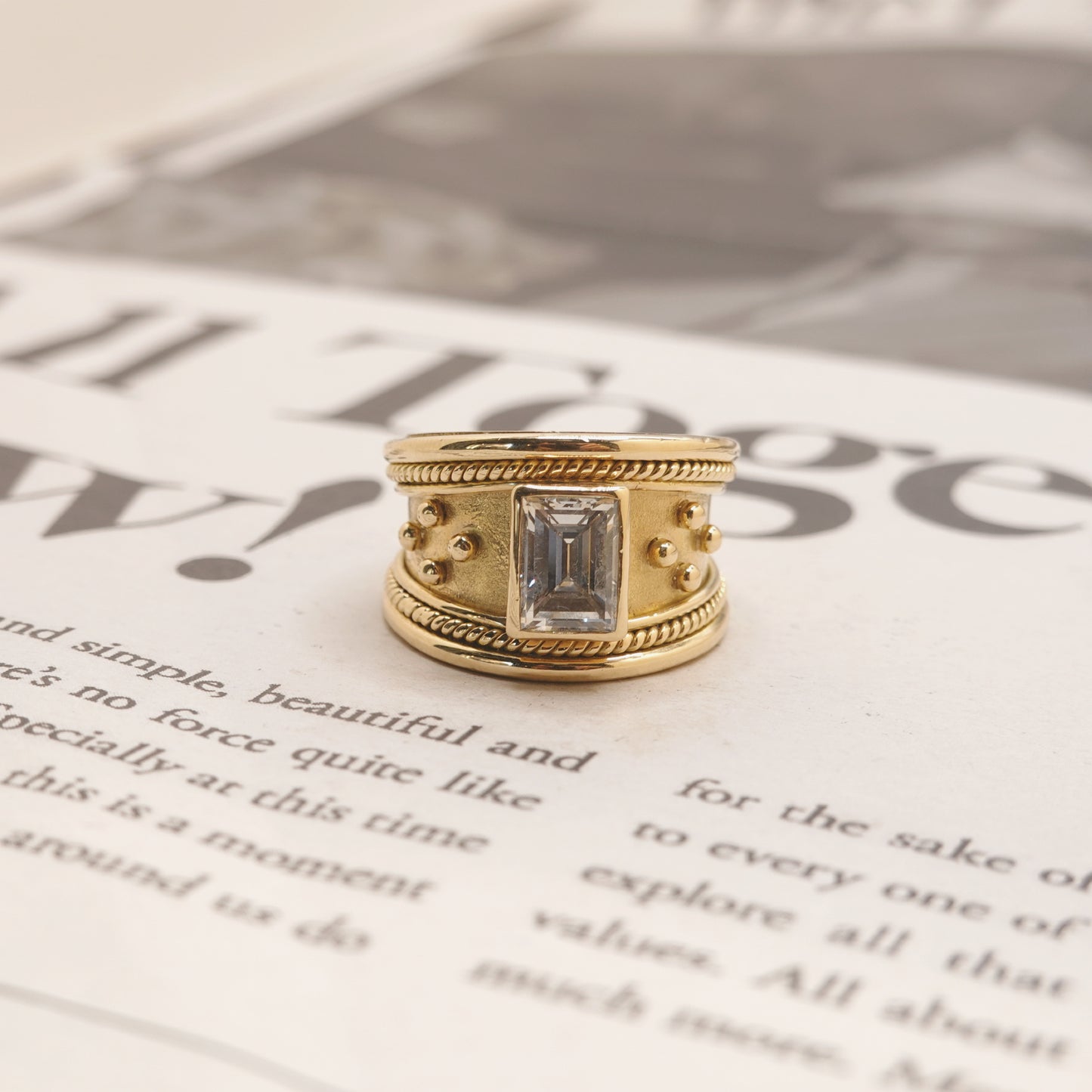 Vintage 1980’s 18ct Gold 2ct Baguette Cut Diamond Ring