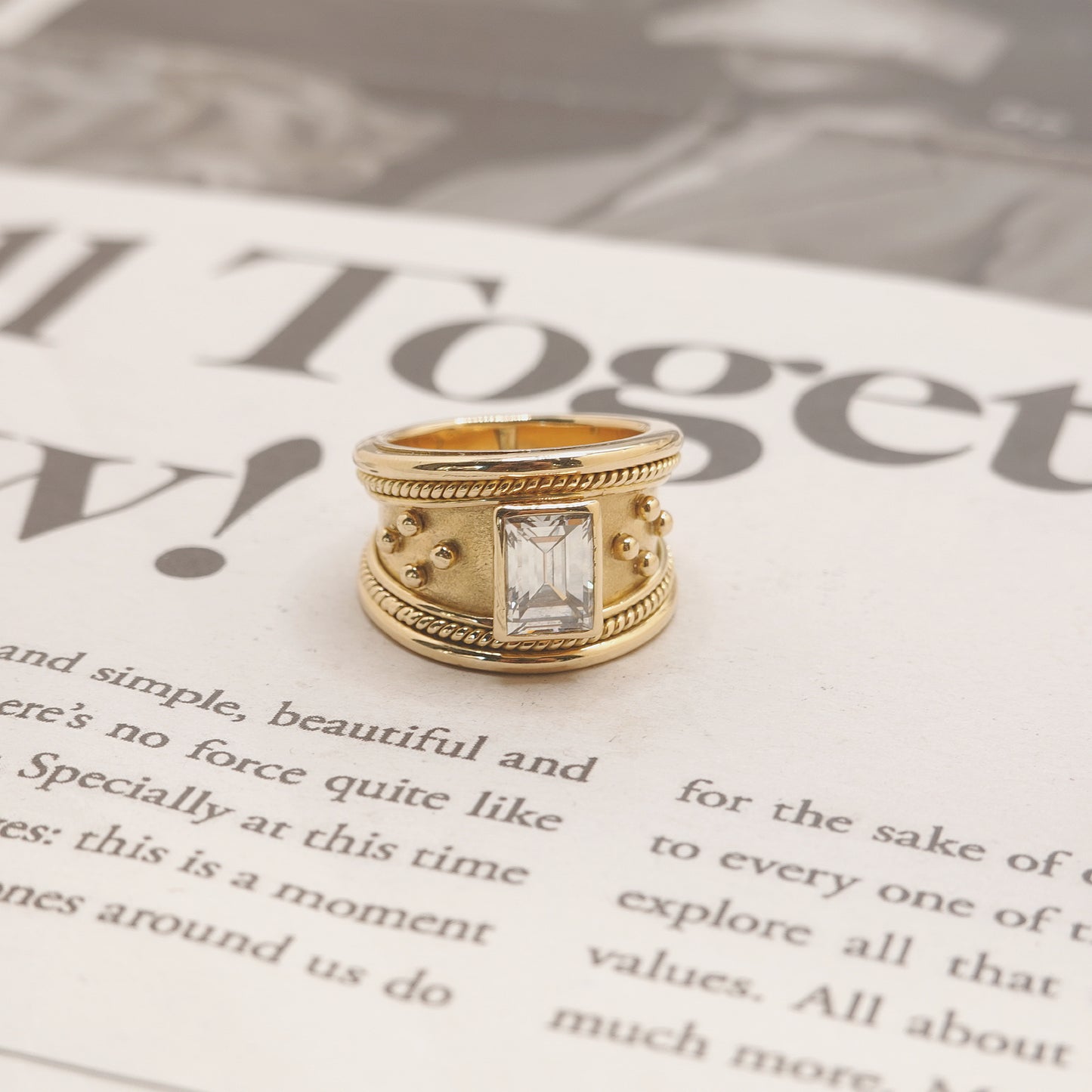 Vintage 1980’s 18ct Gold 2ct Baguette Cut Diamond Ring