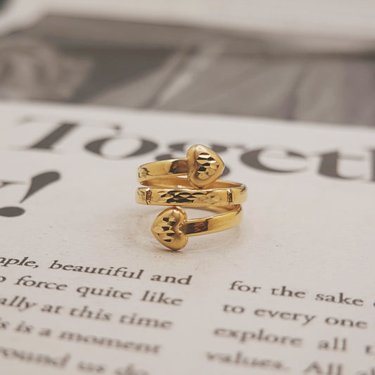 18ct Gold Heart Wrap Ring