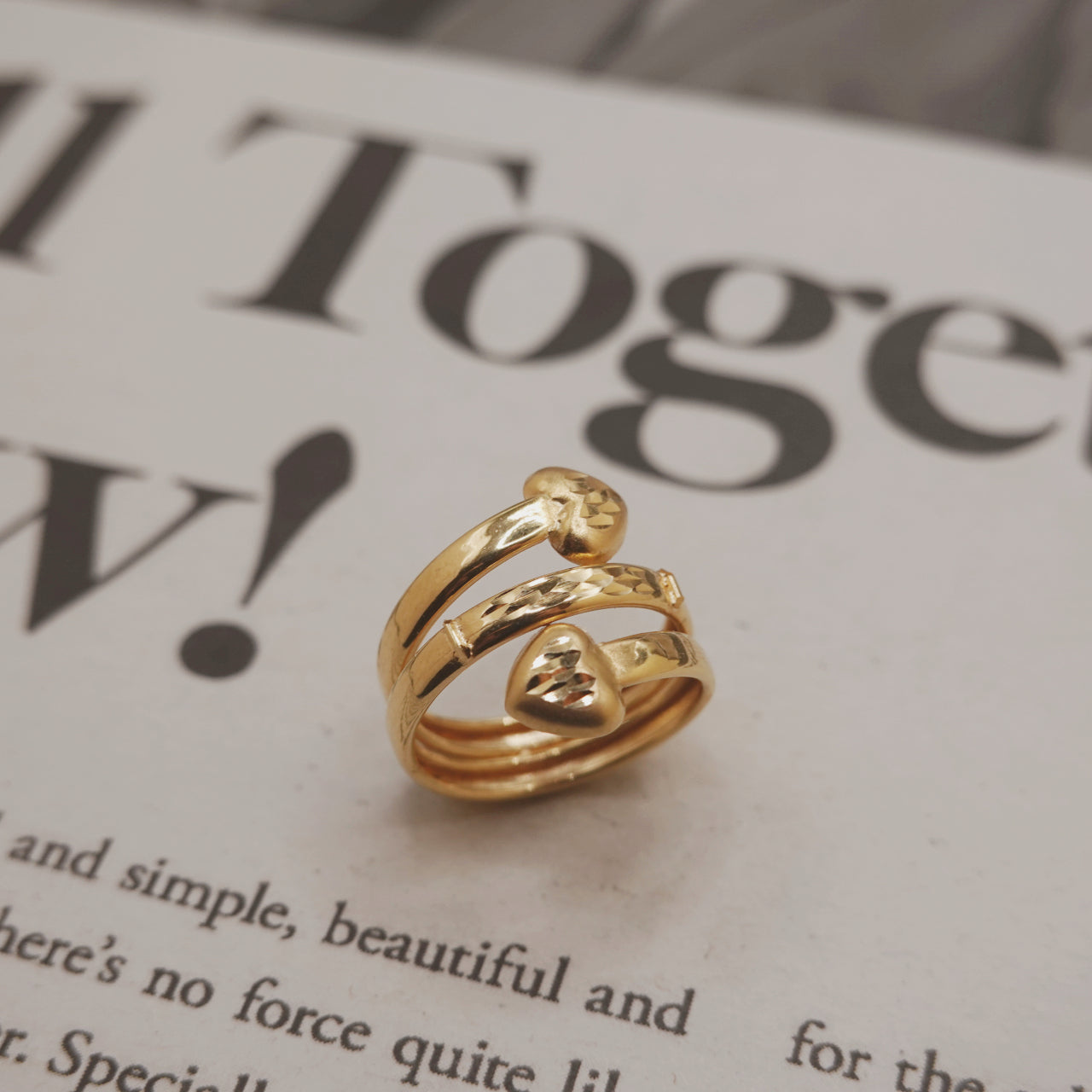 18ct Gold Heart Wrap Ring