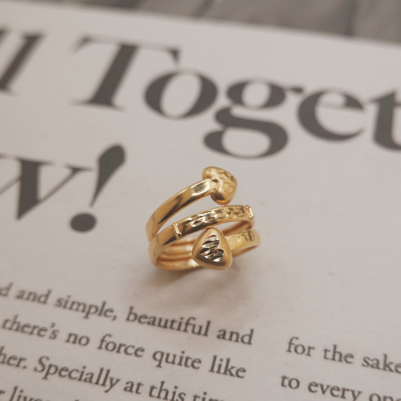 18ct Gold Heart Wrap Ring