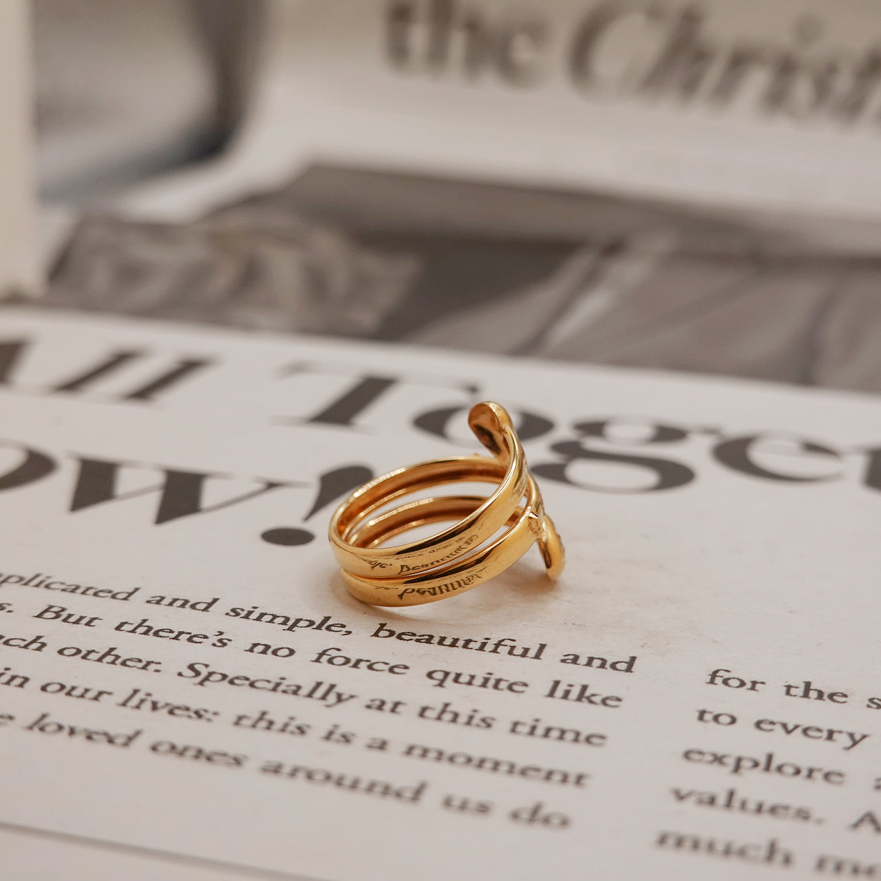 18ct Gold Heart Wrap Ring